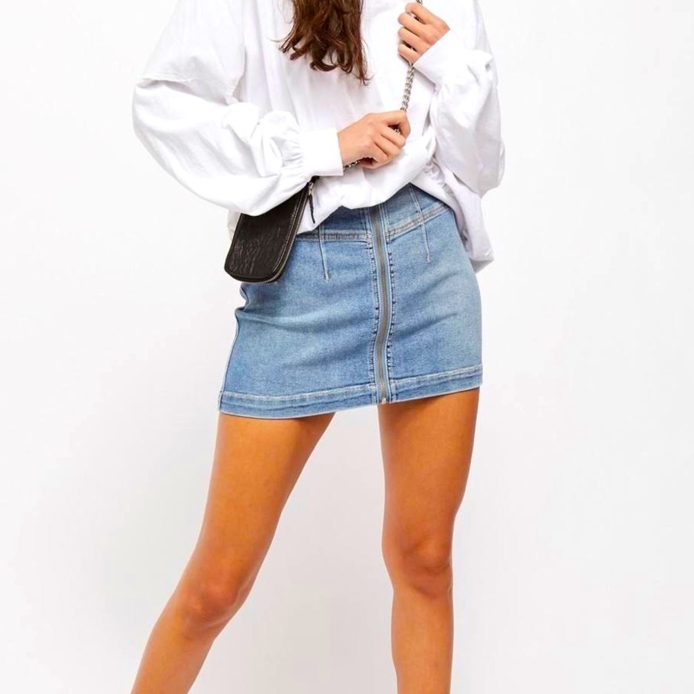 Free People virgo denim skirt